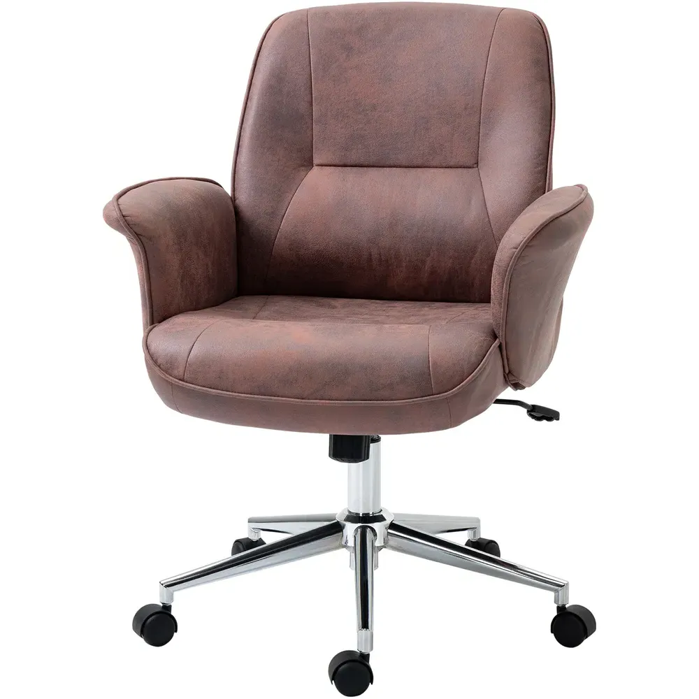 Swivel Office Chair with Armrests - Red, Microfibre