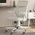 Swivel Office Chair with Armrests - White, Linen