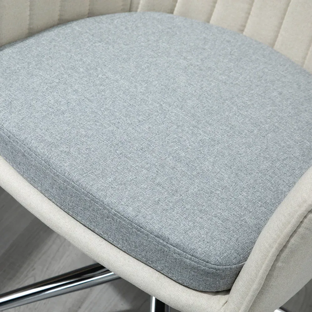 Swivel Office Chair with Cushion - Cream, Linen