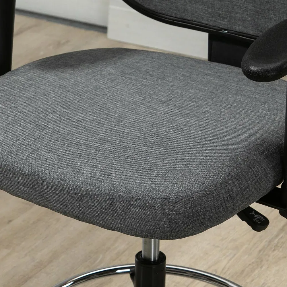 Swivel Office Chair with Foot Ring - Grey