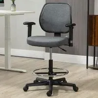 Swivel Office Chair with Foot Ring - Grey
