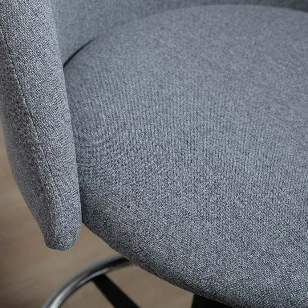 Swivel Office Chair with Foot Ring - Grey