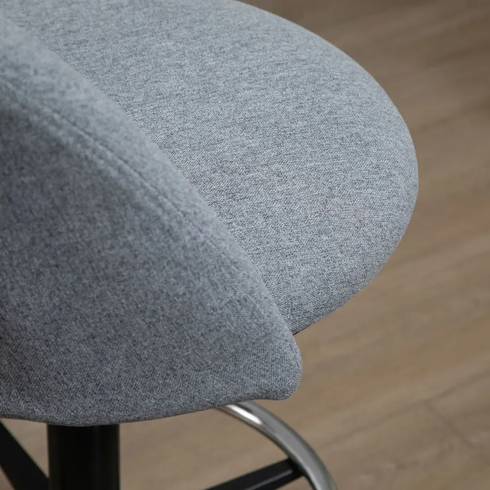 Swivel Office Chair with Foot Ring - Grey