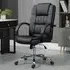 Swivel Office Chair with Height Adjustment - Black, PU Leather