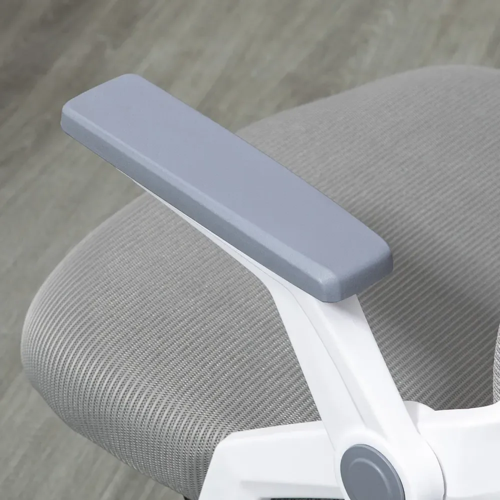 Swivel Office Chair with Lumbar Support - Grey, Mesh