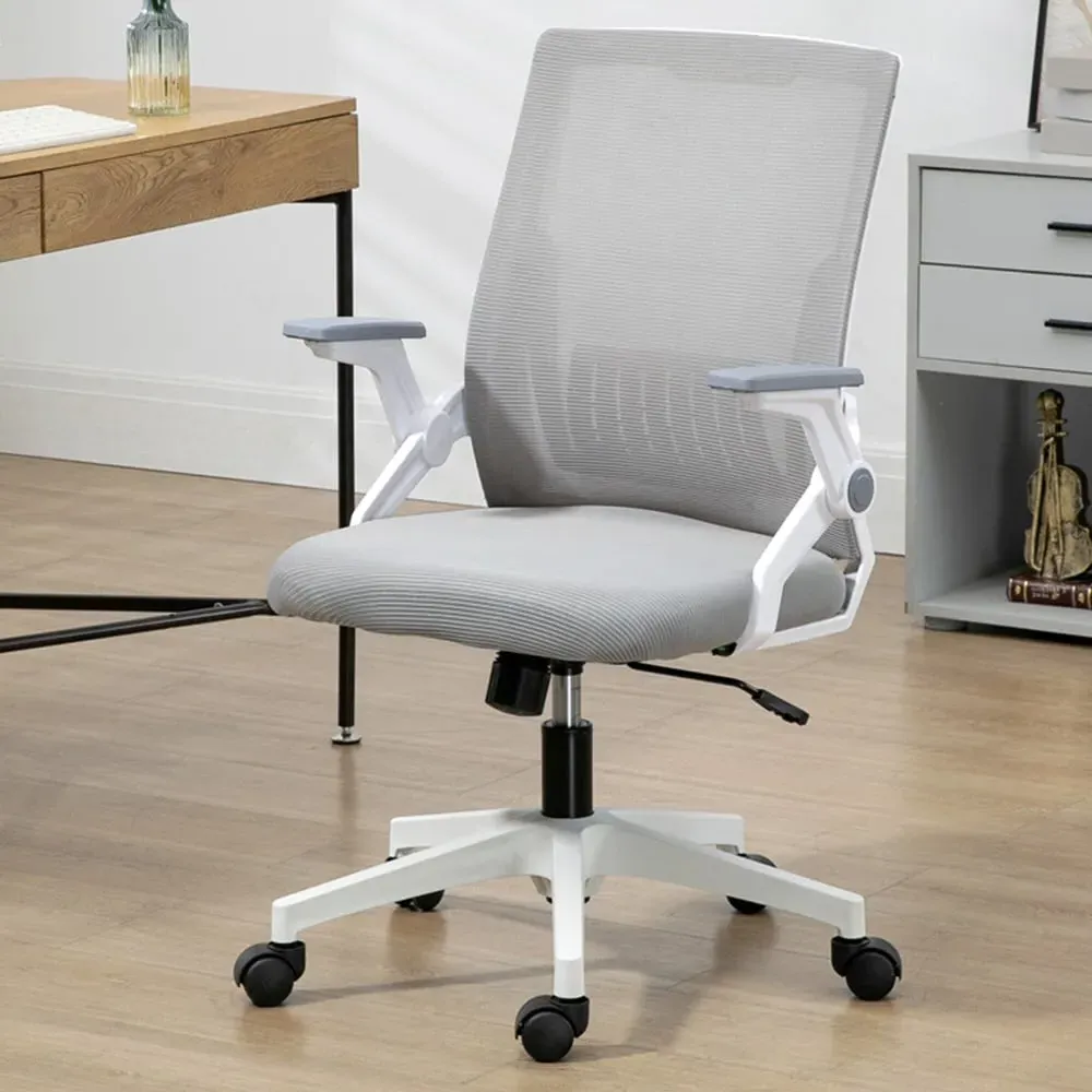 Swivel Office Chair with Lumbar Support - Grey, Mesh image