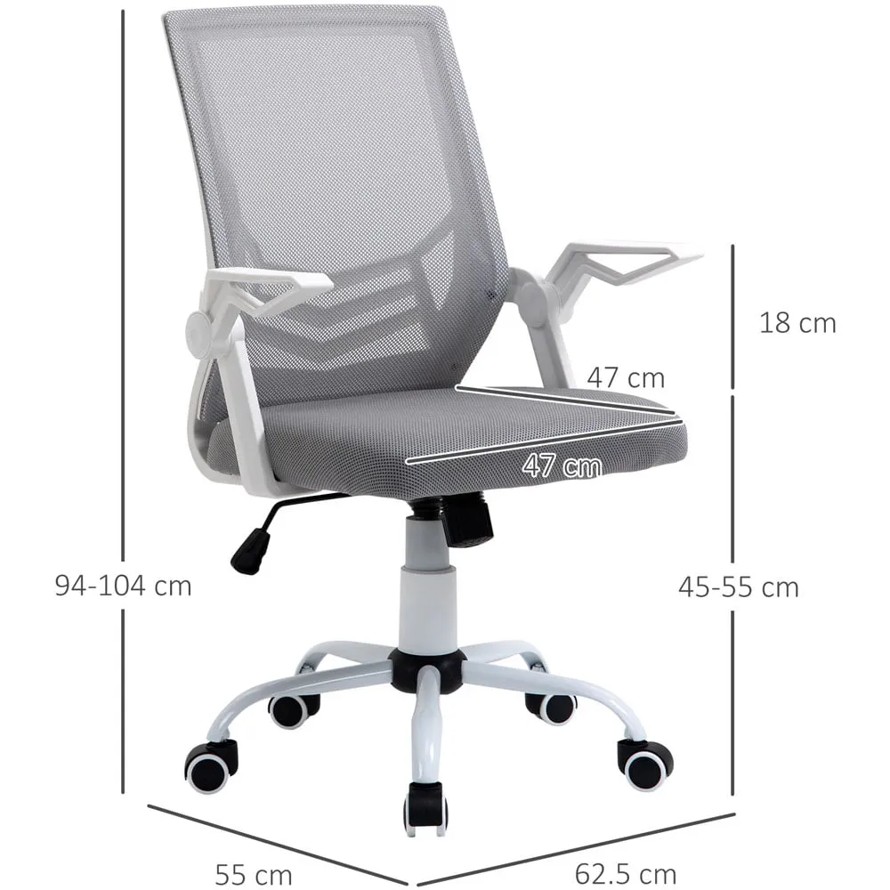 Swivel Office Chair with Lumbar Support - Light Grey, Mesh