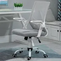 Swivel Office Chair with Lumbar Support - Light Grey, Mesh