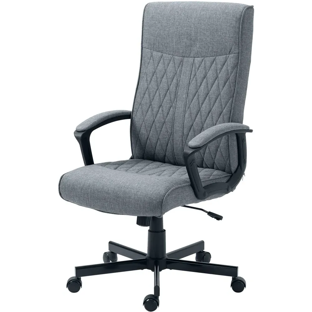 Swivel Office Chair with Tilt Function - Dark Grey, Linen
