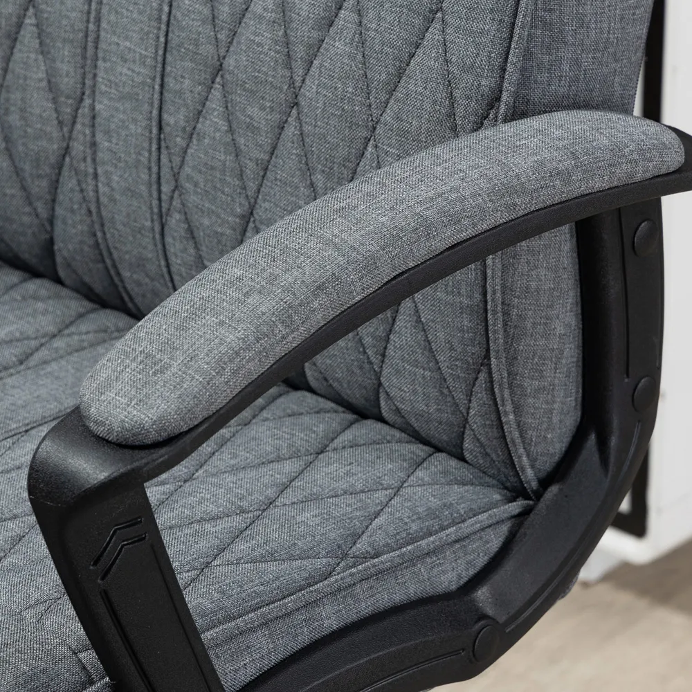 Swivel Office Chair with Tilt Function - Dark Grey, Linen