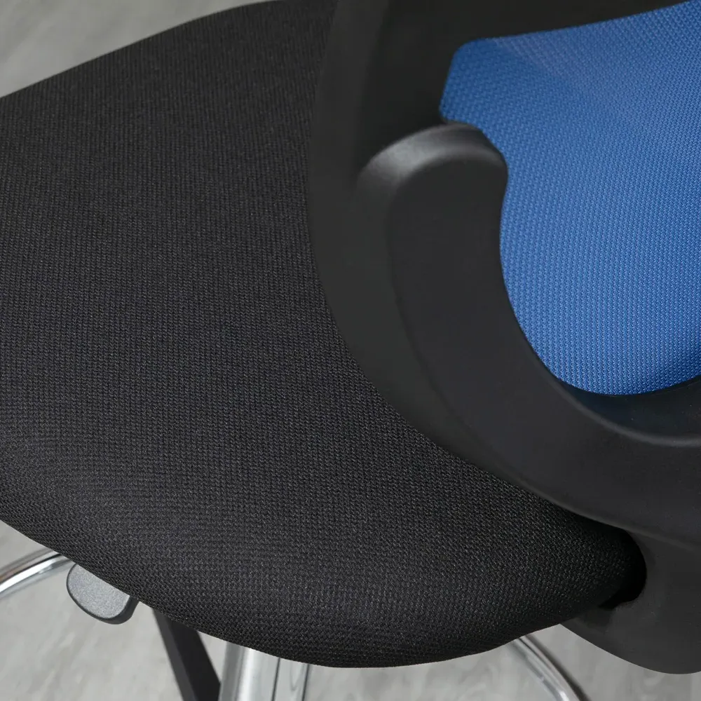 Swivel Office Draughtsman Chair - Blue