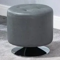 Swivel Ottoman Footstool - Grey, Faux Leather