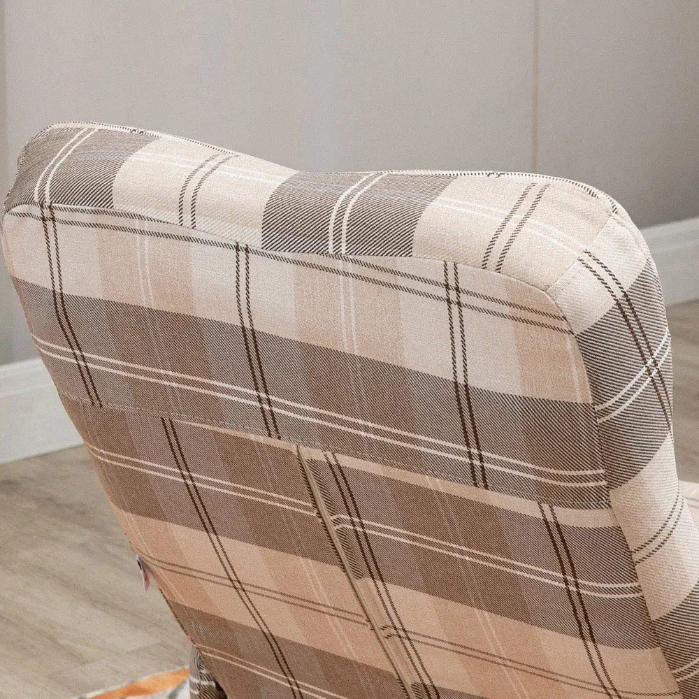 Swivel Recliner Chair with Footstool - Multi, Linen