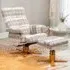 Swivel Recliner Chair with Footstool - Multi, Linen