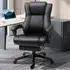 Swivel Recliner Executive Office Chair with Footrest - Black, PU Leather