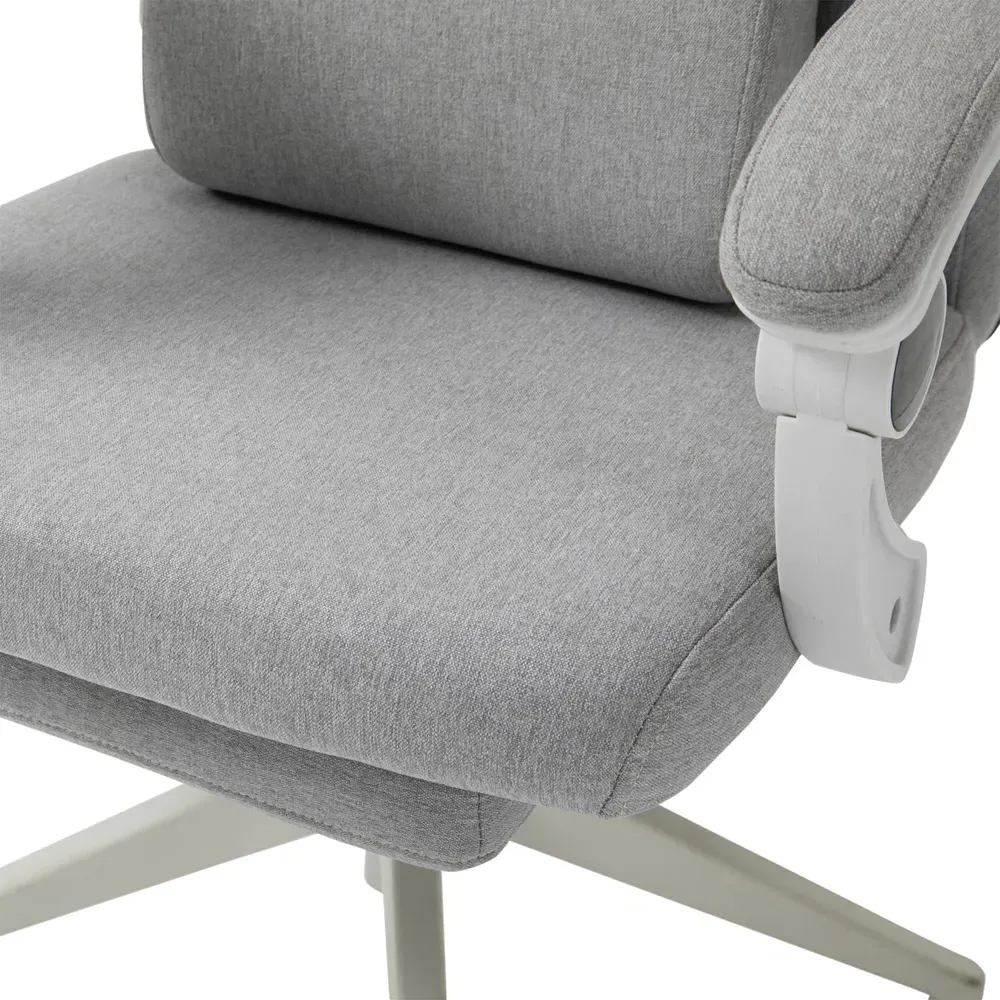 Swivel Recliner Office Chair with Footrest - Grey