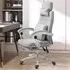 Swivel Recliner Office Chair with Footrest - Grey