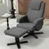 Swivel Rocker Recliner Chair with Footstool - Grey, Velvet
