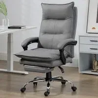 Swivel Vibration Massage Office Chair - Grey, Microfibre