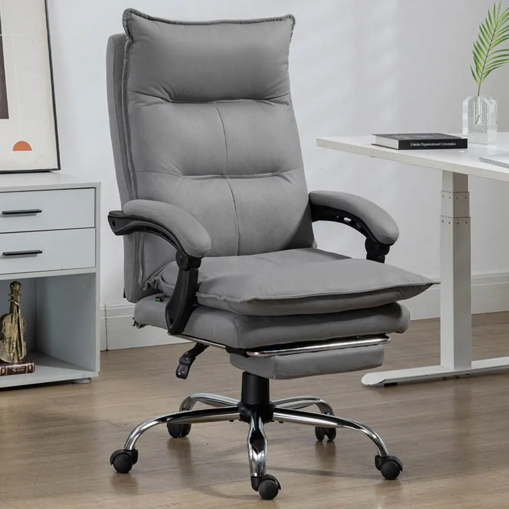 Swivel Vibration Massage Office Chair - Grey, Microfibre image