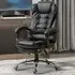 Tall Back Executive Office Chair with Footrest - Black, PU Leather