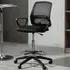 Tall Back Swivel Office Chair with Footrest - Black