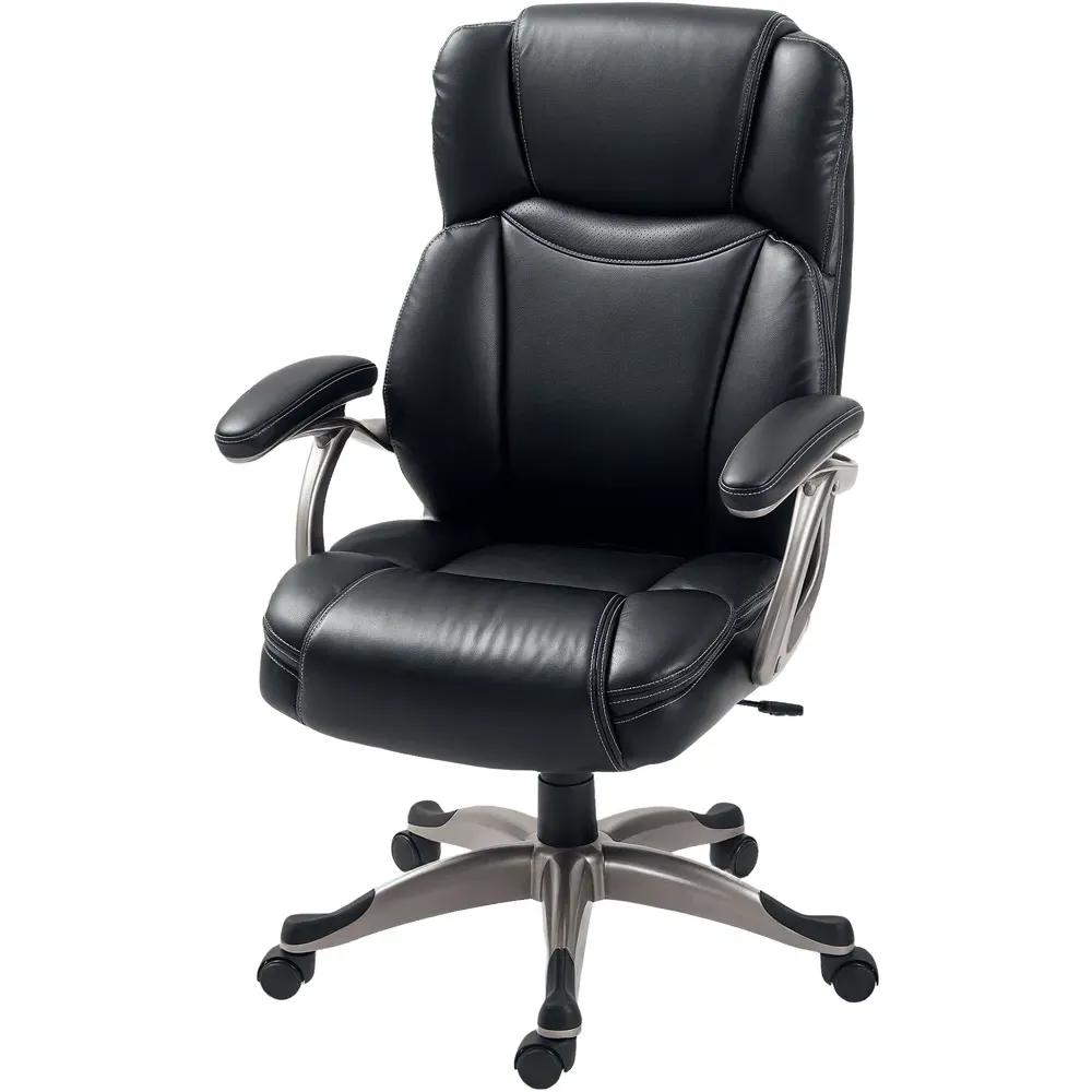 Tilting Executive Office Chair - Black, PU Leather