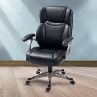 Tilting Executive Office Chair - Black, PU Leather