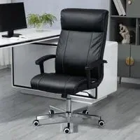 Tilting Massage Office Chair with Remote - Black, PU Leather