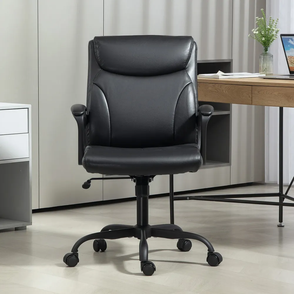 Tilting Office Chair - Black, Faux Leather