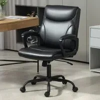 Tilting Office Chair - Black, Faux Leather