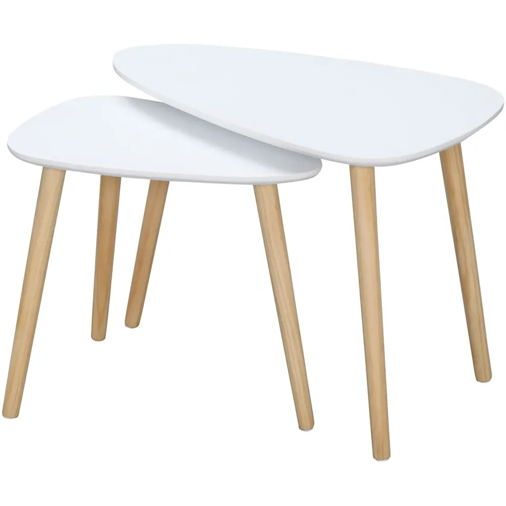 Triangular Nest of Tables Set of 2 - White