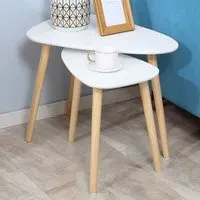 Triangular Nest of Tables Set of 2 - White