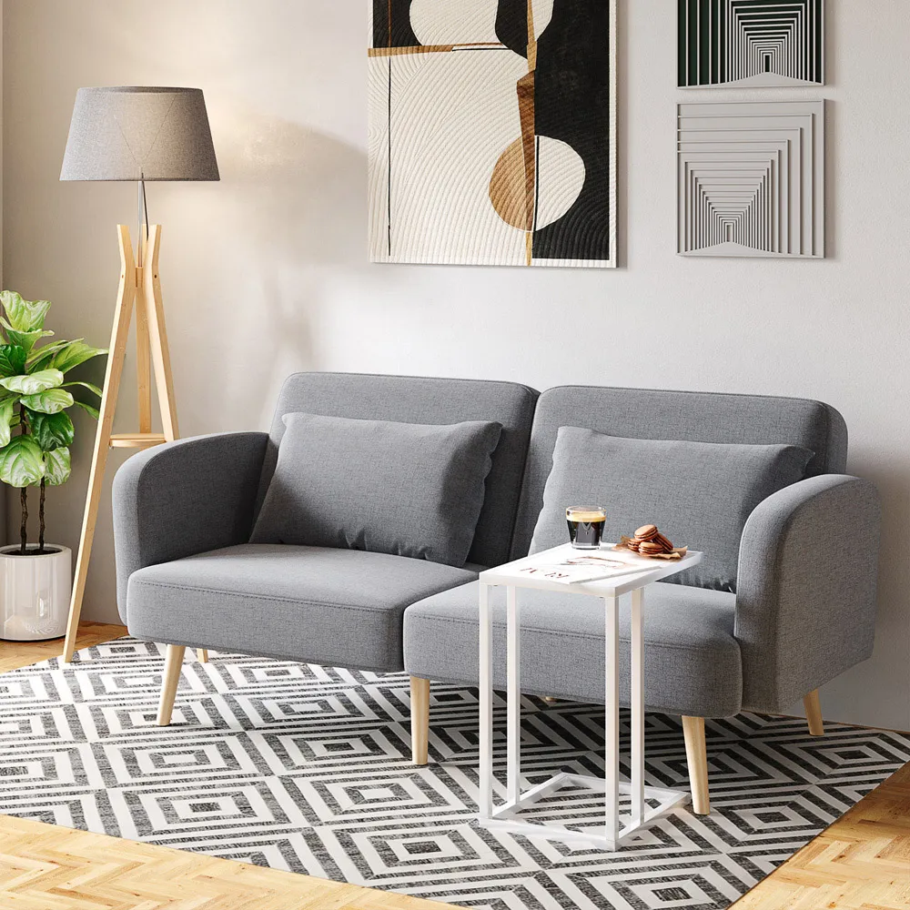 Tripod Floor Lamp with Shelf - Grey, Bamboo