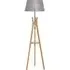 Tripod Floor Lamp with Shelf - Grey, Bamboo