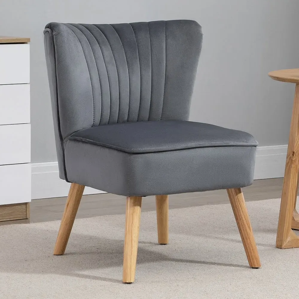 Tub Accent Chair - Grey, Velvet
