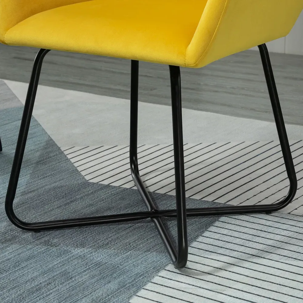 Tub Chair with Armrests - Yellow