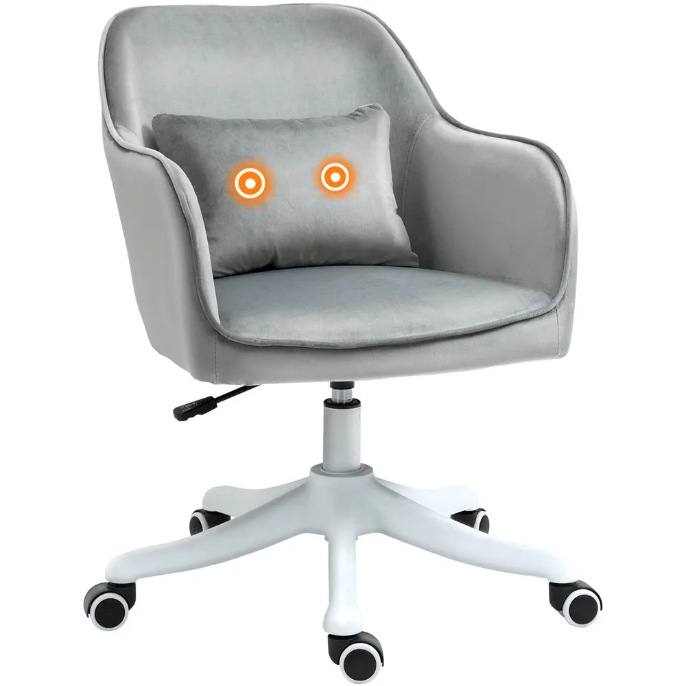 Tub Office Chair with Massage - Grey, Velvet