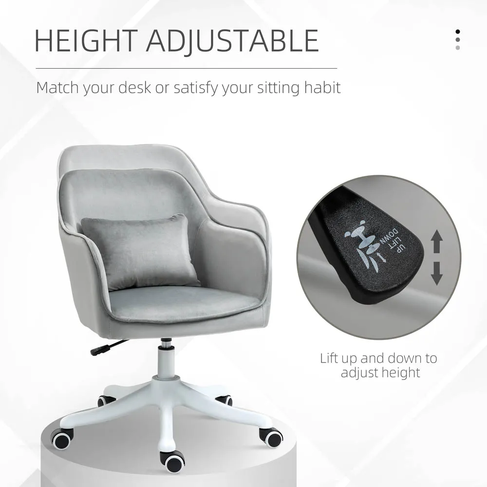 Tub Office Chair with Massage - Grey, Velvet
