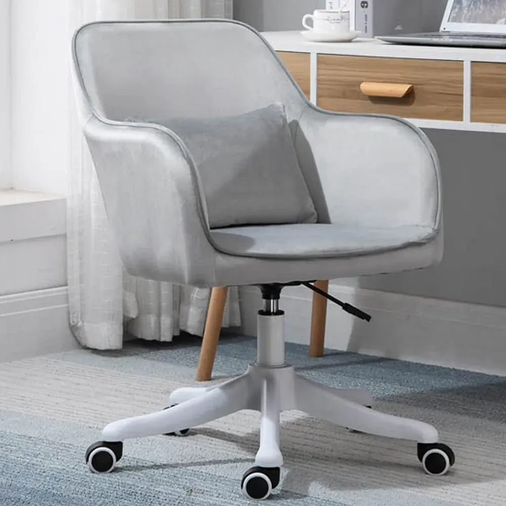 Tub Office Chair with Massage - Grey, Velvet image