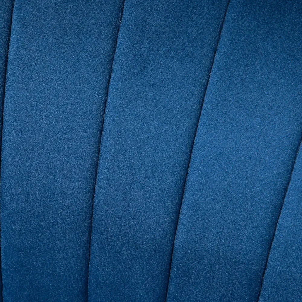 Tufted Accent Chair with Footstool - Blue