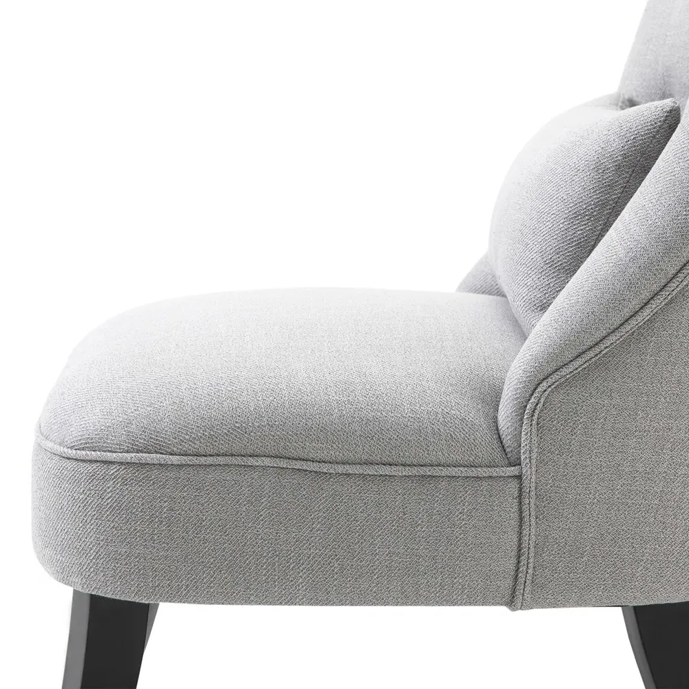 Tufted Accent Chair with Pillow - Grey, Linen