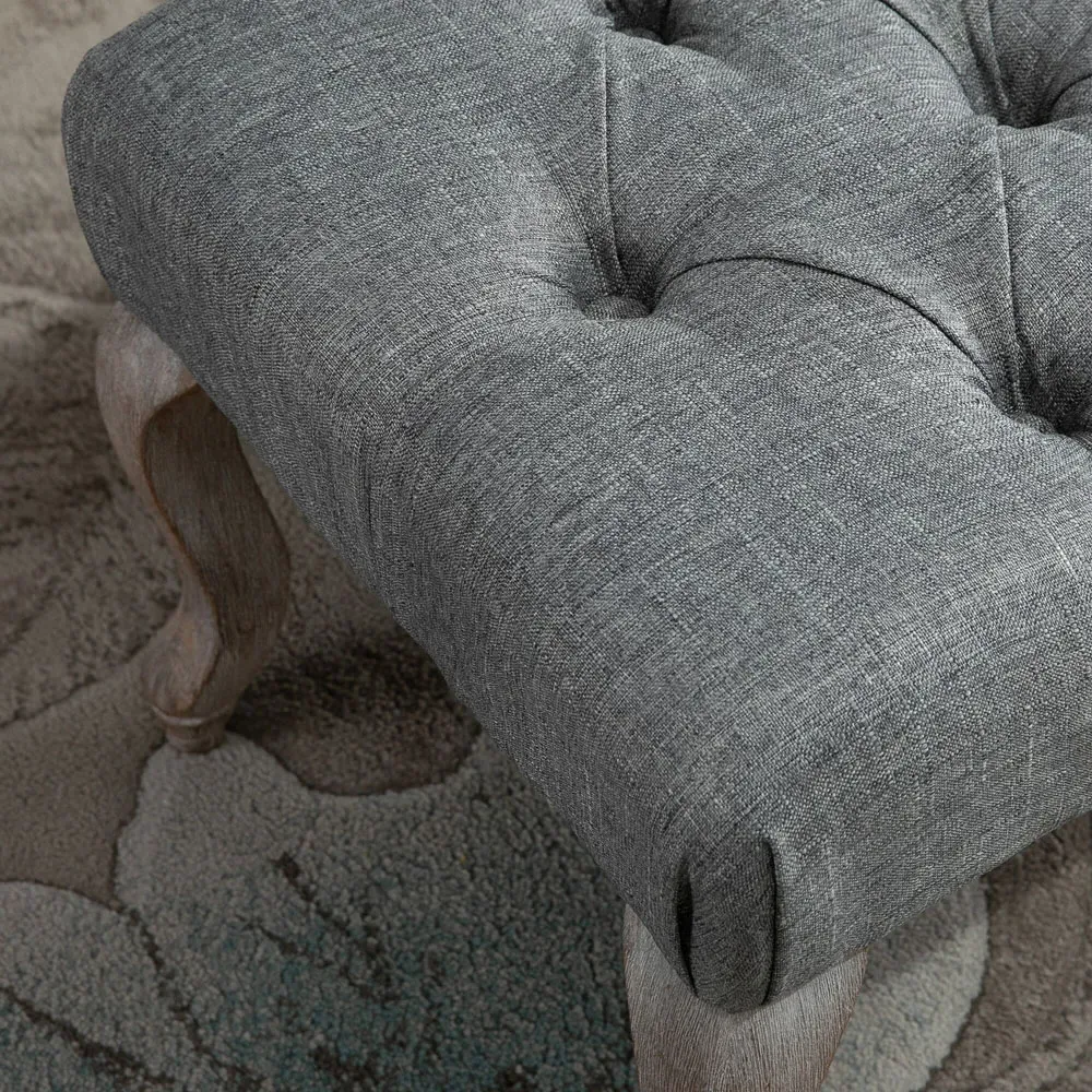 Tufted Multifunctional Accent Bench - Grey, Linen