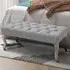 Tufted Multifunctional Accent Bench - Grey, Linen