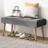 Tufted Multifunctional Footstool - Grey, Linen