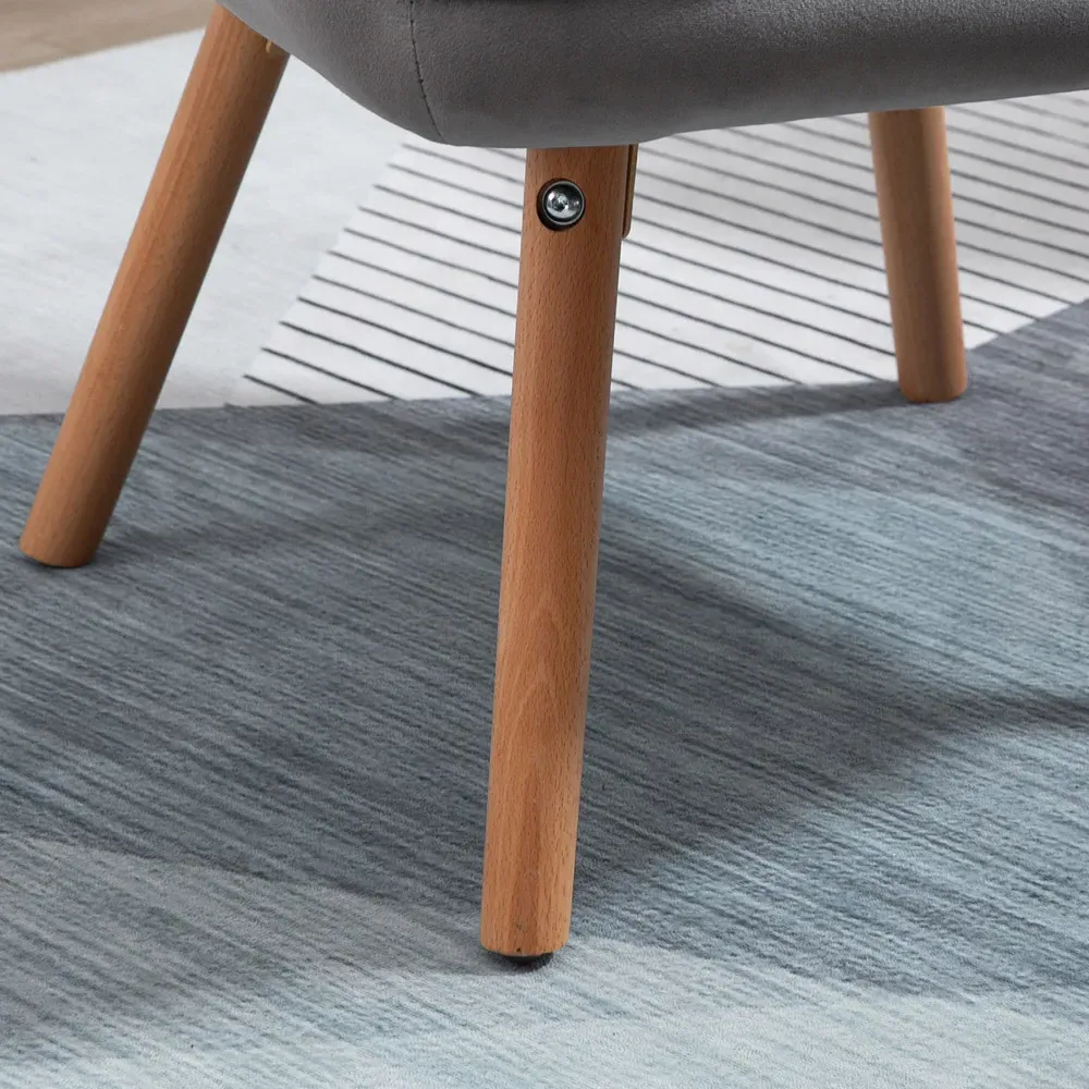 Tufted Wingback Armchair - Grey, Velvet