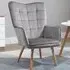 Tufted Wingback Armchair - Grey, Velvet