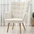 Tufted Wingback Armchair with Seat Padding - Cream