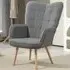 Tufted Wingback Armchair with Seat Padding - Grey
