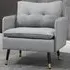 Upholstered Armchair with Button Tufting - Grey, Polyester